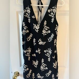 Abercrombie Embroidered Linen-Blend Mini Dress, Size Small